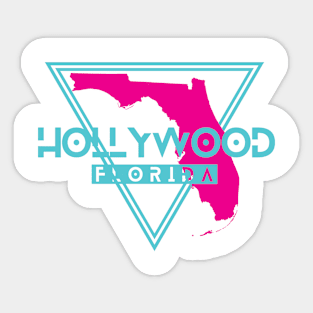 Hollywood Florida Retro Triangle FL Sticker